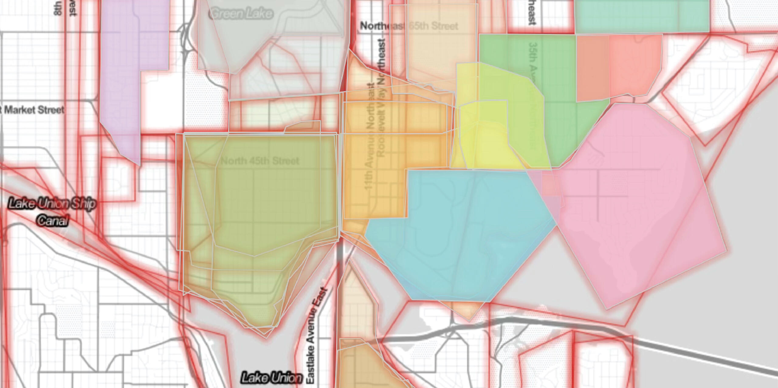 A detail of user contributed neighborhoods in the Seattle area.